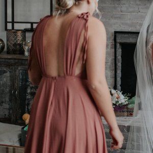 Lulu's Rusty Rose Backless Maxi Dress